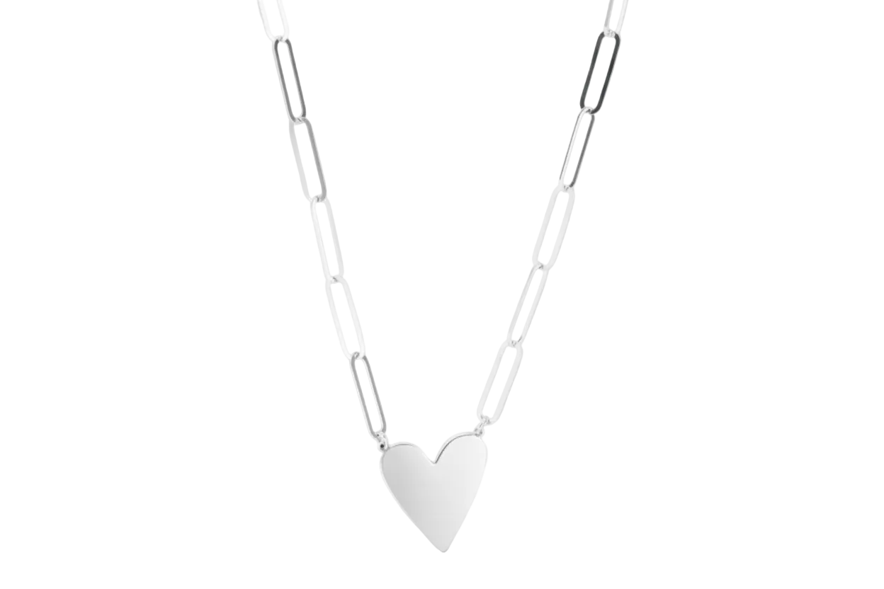 The Manhattan Heart: Solid .925 Sterling Silver Paperclip Necklace